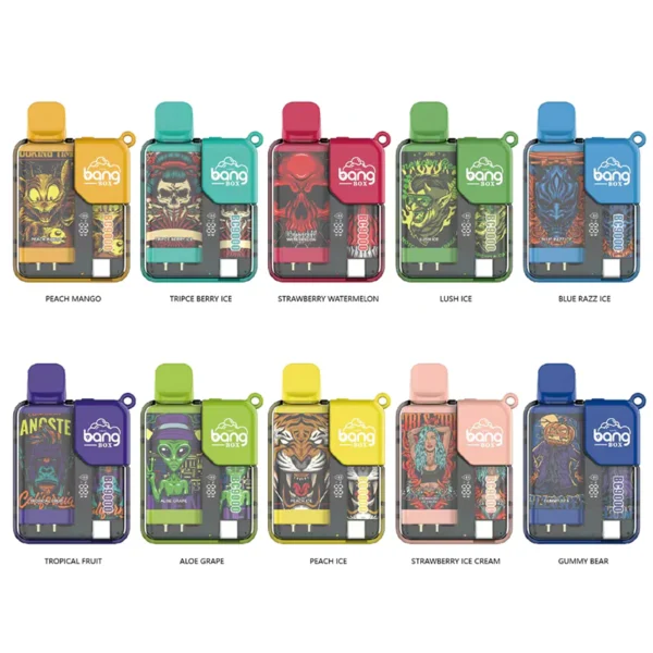 Bang Box 9000 Puffs 0 2 3 5 Nicotine Rechargeable LED Pover Display Disposable Puffs VapeXYZ