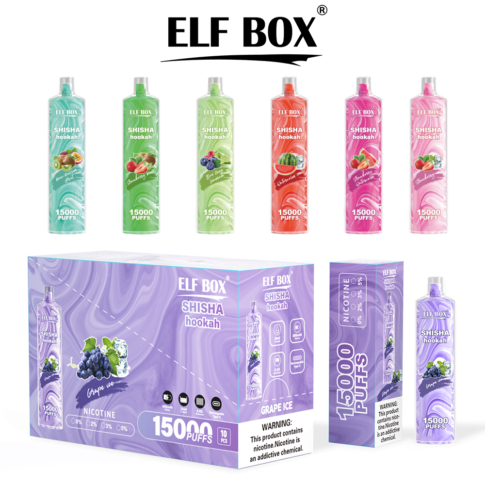 ELF BOX LS15000 Puff Shisha Hookah 0 2 5 Nicotina Recarregável Vape1 VapeXYZ