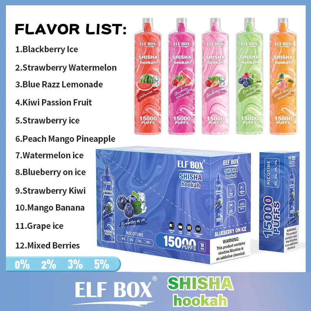 ELF BOX LS15000 Puff Shisha Hookah 0 2 5 Nicotina Recarregável Vape20 VapeXYZ