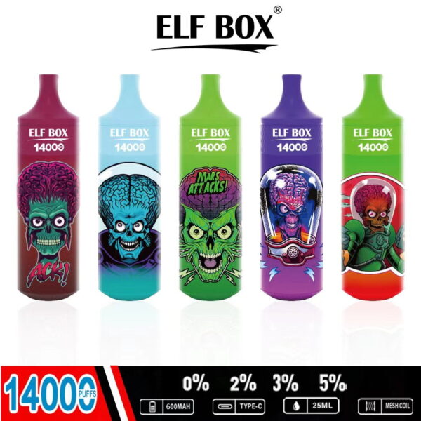 ELF BOX RGB14000 Puff 0 2 3 5 Nicotine Rechargeable Disposable Vape1 VapeXYZ