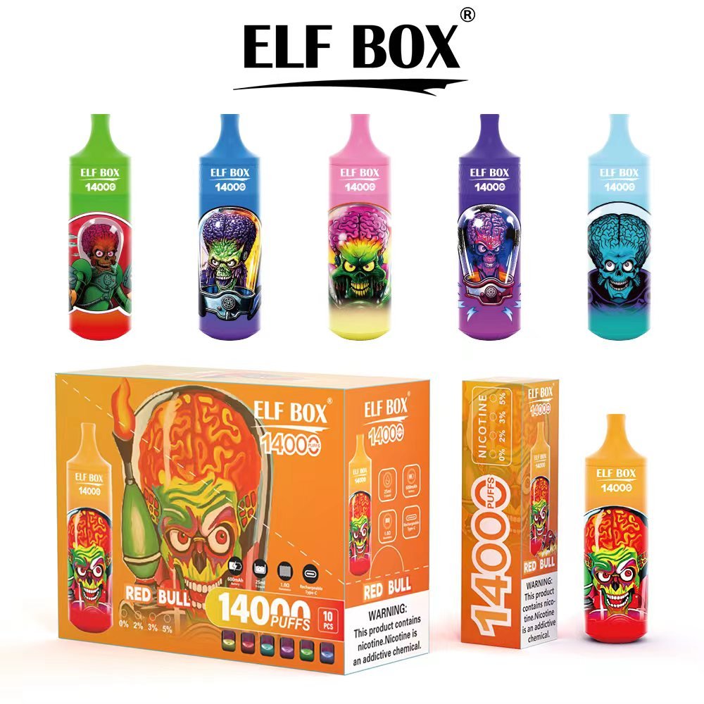 ELF BOX RGB14000 Puff 0 2 3 5 Nikotin Uppladdningsbar engångs Vape2 VapeXYZ